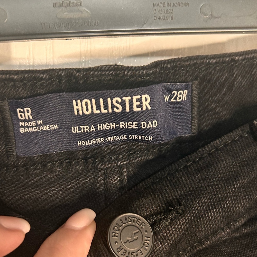 Hollister Jeans Womens 6R/28R Black Ultra High Rise Dad Vintage Stretch Cotton‎ - Picture 4 of 7